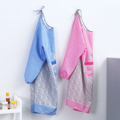Kitchen Anti-fouling Oil-proof Adult Gowns Home Apron, with Long Sleeve, Coffee, Purple, Blue, Pink