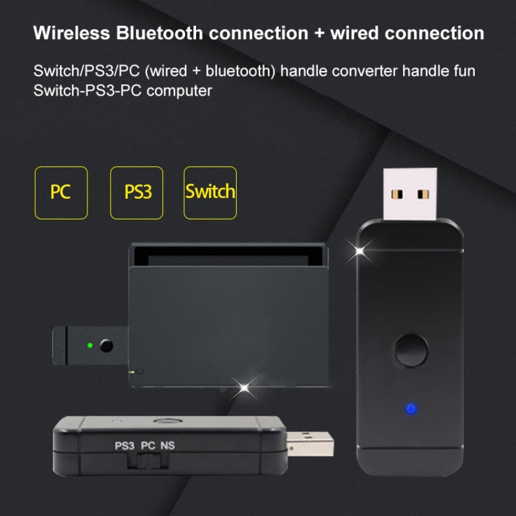 JYS-130 Wireless Bluetooth Gamepad Converter Adapter For PS3 / Switch / PC, For PS3 / Switch / PC