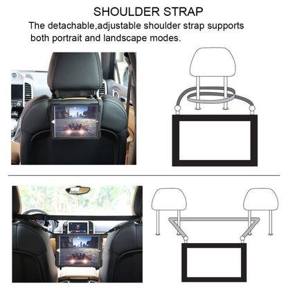 360 Degree Rotation Silicone Protective Cover with Holder and Hand Strap and Long Strap, for iPad 9.7 (2017) & (2018), for iPad Pro 9.7, for iPad 6 / iPad Air 2, for iPad 5 / iPad Air, for iPad Pro Air 3 10.5 （2019）, for iPad Pro 12.9 (2018)           ...