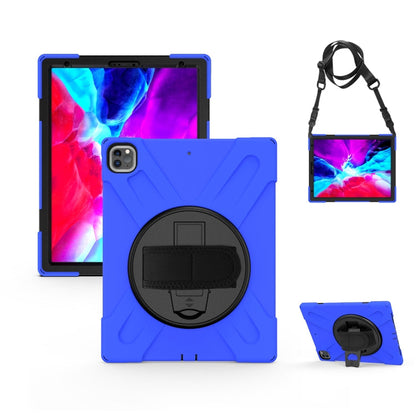 360 Degree Rotation Silicone Protective Cover with Holder and Hand Strap and Long Strap, for iPad 9.7 (2017) & (2018), for iPad Pro 9.7, for iPad 6 / iPad Air 2, for iPad 5 / iPad Air, for iPad Pro Air 3 10.5 （2019）, for iPad Pro 12.9 (2018)           ...