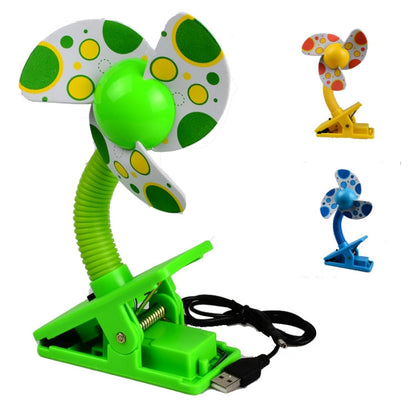 Baby Crib Stroller Fan Mini Portable Clip USBCharging Dormitory Office Small Electric Fan