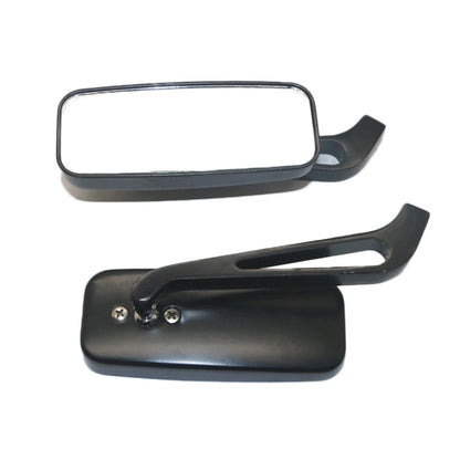 Anti-glare Square Aluminum Motorcycle Modified Rearview Mirror, White Mirror, Anti-glare