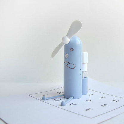 Creative Mobile Phone Bracket Cartoon Spray Mini Fan Portable Usb Fan
