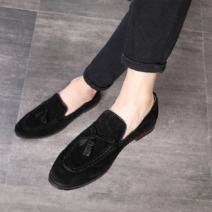 Men Leather Shoes Suede Tassels Slip-on Peas Shoes, 43, 37, 38, 39, 40, 41, 42, 44, 45, 46, 47, 48