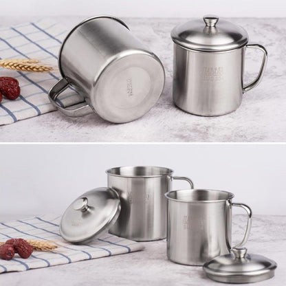 5 PCS Extra Thick 304 Stainless Steel Cup Children's Mouth Cup with Handle Cover Household adult Drinking Water Cup, 7cm without cover, 8cm with cover, 9cm with cover, 10cm with cover, 11cm with cover, 12cm with cover
