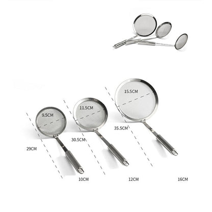 Stainless Steel Fruit Juice Soy Milk Oil Case Hot Pot Flour Dregs Filter Grease Leak, 10cm, 12cm, 16cm