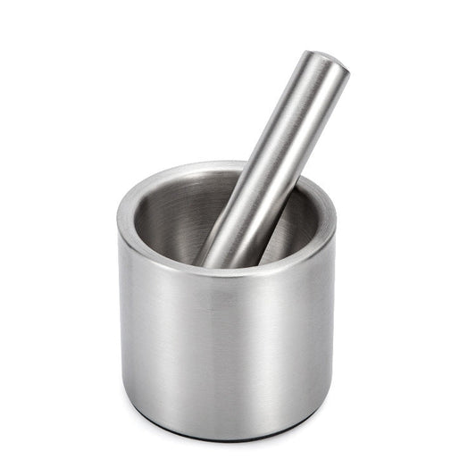 304 Stainless Steel Smashed Garlic Masher Sputum Pot Garlic Pot Home Manual Stone Scorpion Grinder, Column Type Garlic Casserole