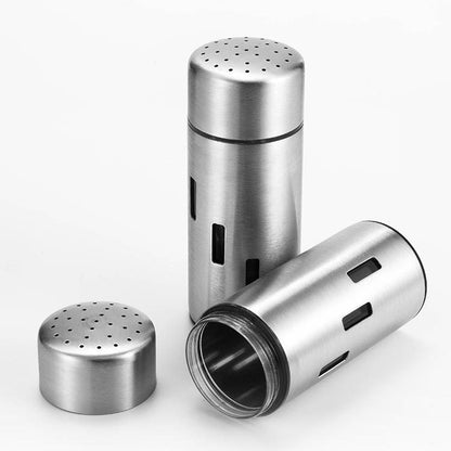 Stainless Steel Sauce Jars Chili Jars Barbecue Condiments Box Seasoning Jar Set, Small Hole, Large Hole, Mesh  Hole