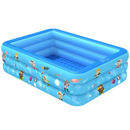 Household Indoor and Outdoor Aerospace Pattern Baby Square Inflatable Swimming Pool, 120 x 85 x 35cm