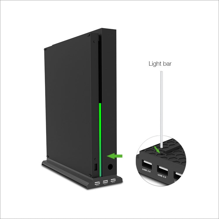 DOBE TYX-1768 Heat Dissipate Vertical Stand Base Cooling Dock Cooling Fan Bracket for Xbox One X Game Console, TYX-1768