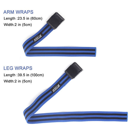 1 Pair Natural Latex Silk Elastic Band Arm Fitness Blood Flow Restriction Training Band, Size: 60 x 5cm, 1 Pair Training Band (Blue), 1 Pair Training Band (Red)