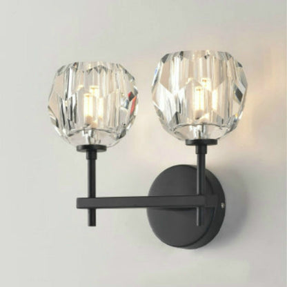 Wall Lamp Villa Hotel Wall Lamp Bedroom Bedside Crystal Wall Lamp, Without light source, white light LED5W, warm light LED5W