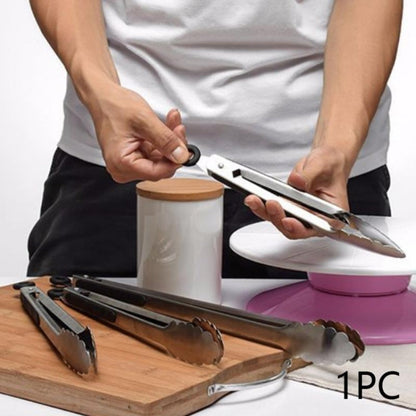 Stainless Steel Silicone Handle Kitchen Food Meat Barbecue Clip, 9 inch, 12 inch, 14 inch, 16 inch
