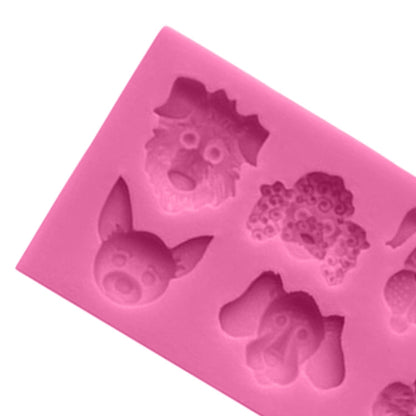 Dogs Shape Cartoon Silicone Fondant Cake Decorating Mold, Dogs Shape