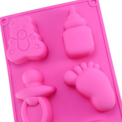 Silicone Baby Toys Shape Bakeware Mold Jelly Pudding Chocolate Cake Decoration, Random Color Delivery, Baby Toys Shape