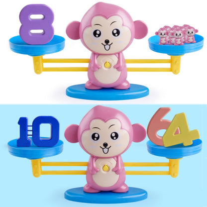 Monkey Balance Scale Toy Child Educational Math Toys, Monkey Pink