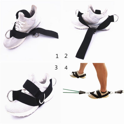 1 Pair Fitness Shoe Cover Pull Rope Fitness Equipment Straps, 1 Pair Pull Rope (Black)