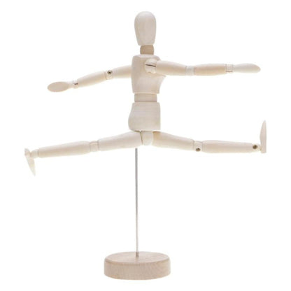 Wooden Puppet Toy Humanoid Art Sketch Model Joint Doll, 4.5 Inch, 5.5 Inch, 8 Inch, 12 Inch, 16 Inch