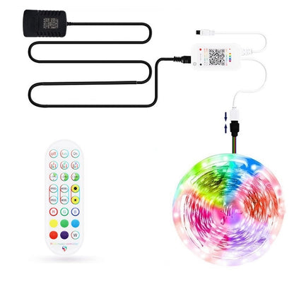 Bluetooth Suit Smart Music Sound Control Light Strip Non-waterproof 5050 RGB Colorful Atmosphere LED Light Strip With 24-Keys Remote Control, 5M 150 LEDs, 5M 300 LEDs, 10M 300 LEDs, 10M 600 LEDs, 15M 450 LEDs, 15M 270 LEDs