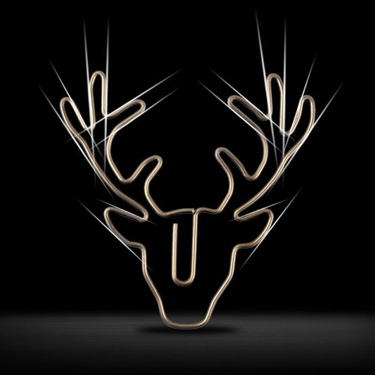 8 PCS/Set Deer Head Paper Clip Shaped Paper Clip Creative Shape Pin Bookmark, Deer Head Paper Clip