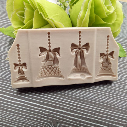 2 PCS Christmas Bells Chocolate Candy Cookie Cake Decorating Tools DIY Baking Fondant Food Grade Silicone Mold, Christmas Bells