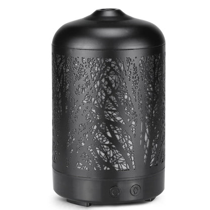 Metal Tree Air Humidifier Essential Oil Diffuser Mist Maker Colorful LED Lamp Diffuser Aromatherapy Air Purifier,, EU Plug