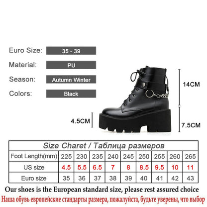 Platform - Soled Martin Boots Side Zipper Handsome Ankle Boots, 36, 38
