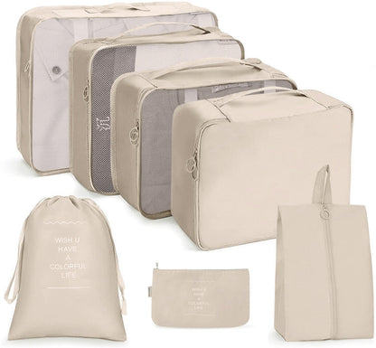 Travel Storage Bag Set Folding Storage Bag, 7 In 1, 8 In 1 Beam Mouth, 8 In 1 Cosmetic Bag