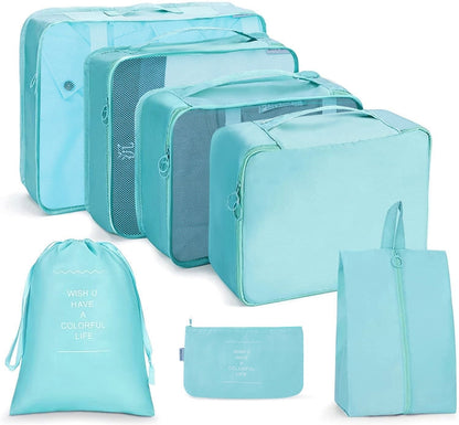 Travel Storage Bag Set Folding Storage Bag, 7 In 1, 8 In 1 Beam Mouth, 8 In 1 Cosmetic Bag
