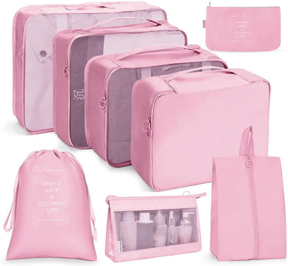 Travel Storage Bag Set Folding Storage Bag, 7 In 1, 8 In 1 Beam Mouth, 8 In 1 Cosmetic Bag