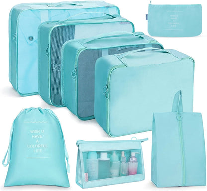 Travel Storage Bag Set Folding Storage Bag, 7 In 1, 8 In 1 Beam Mouth, 8 In 1 Cosmetic Bag