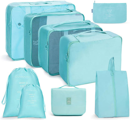 Travel Storage Bag Set Folding Storage Bag, 8 In 1 Toiletry Bag, 9 In 1 Cosmetic Bag, 9 In 1 Toiletry Bag