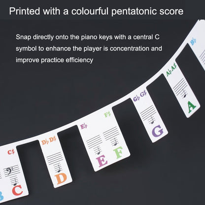 Children Beginner Piano Keyboard Color Stickers Musical Instrument Accessories, Imitation Piano Keys 61 Keys, Piano Keys 61 keys