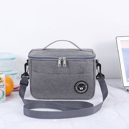 Thermal Lunch Box Bag Durable Waterproof Office Cooler Lunchbox with Strap, S, M, L