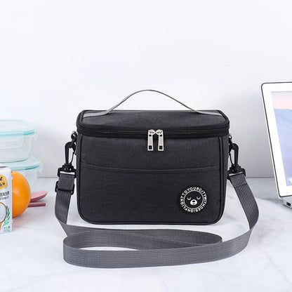 Thermal Lunch Box Bag Durable Waterproof Office Cooler Lunchbox with Strap, S, M, L