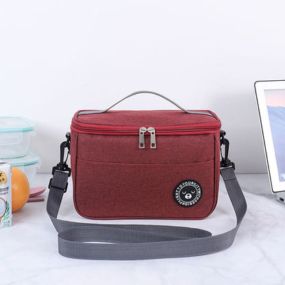Thermal Lunch Box Bag Durable Waterproof Office Cooler Lunchbox with Strap, S, M, L