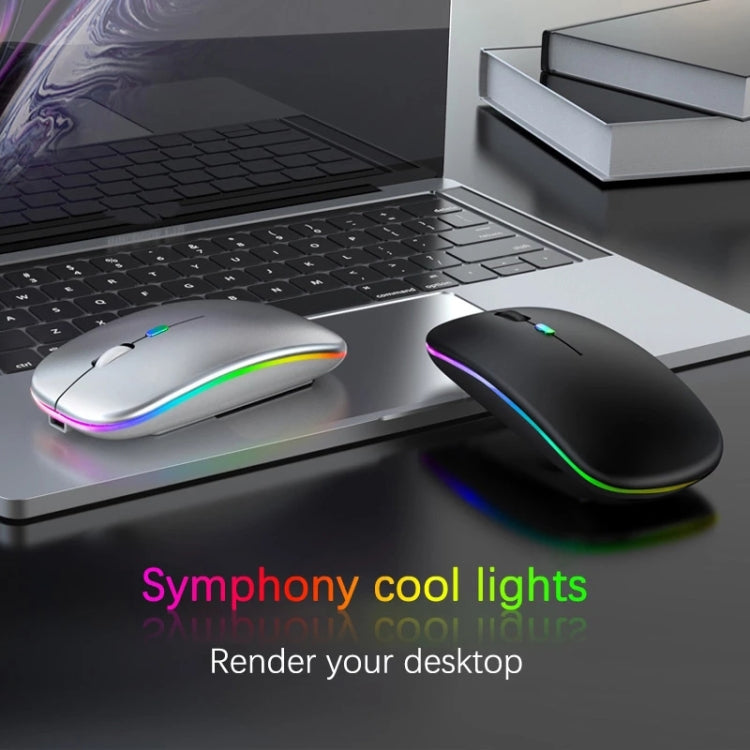 10 Inch RGB Colorful Backlit Bluetooth Keyboard And Mouse Set For Mobile Phone / Tablet, Black, White