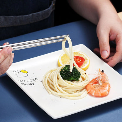 2 in 1 Simple Child Student Travel Portable 304 Stainless Steel Spoon Chopsticks Cutlery Set