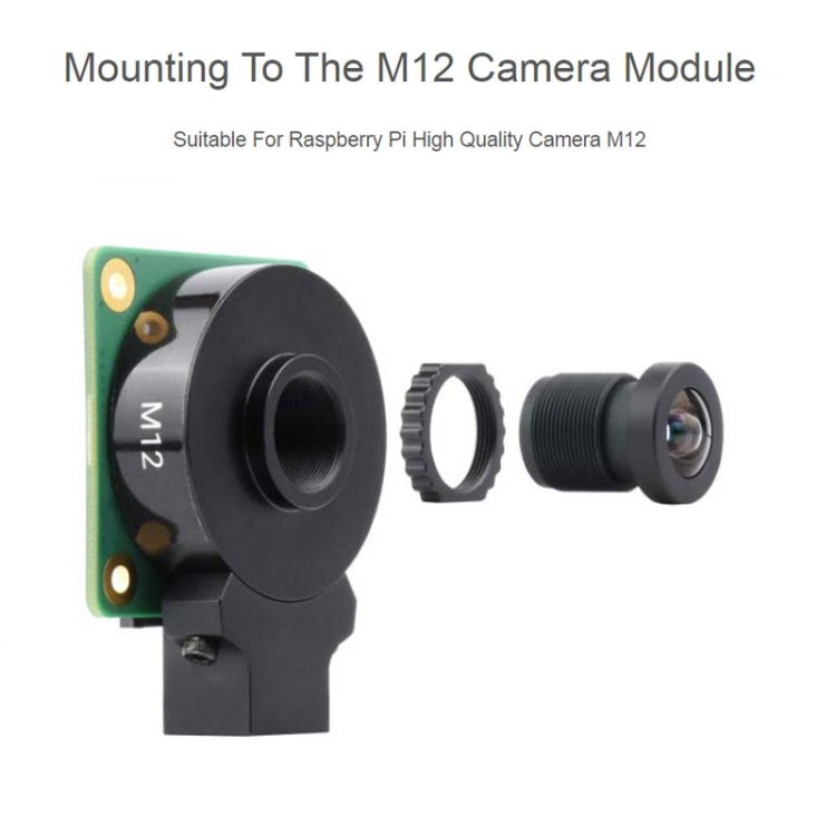 Waveshare WS1053516 High Resolution Lens 16MP, 105 Degree FOV, 3.56mm Focal length, For Raspberry Pi Camera M12 23966, 23966