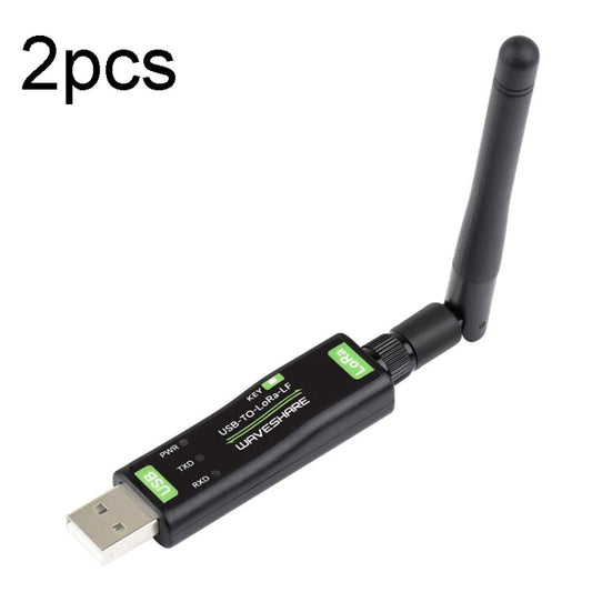 Waveshare 2pcs USB To LoRa Data Transfer Module Based On SX1262, LF Version Using TCXO Crystal Oscillator, HF Version Using TCXO Crystal Oscillator, LF Version Using XTAL Crystal Oscillator, HF Version Using XTAL Crystal Oscillator