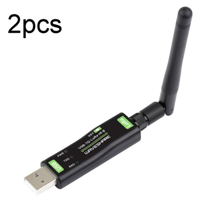 Waveshare 2pcs USB To LoRa Data Transfer Module Based On SX1262, LF Version Using TCXO Crystal Oscillator, HF Version Using TCXO Crystal Oscillator, LF Version Using XTAL Crystal Oscillator, HF Version Using XTAL Crystal Oscillator