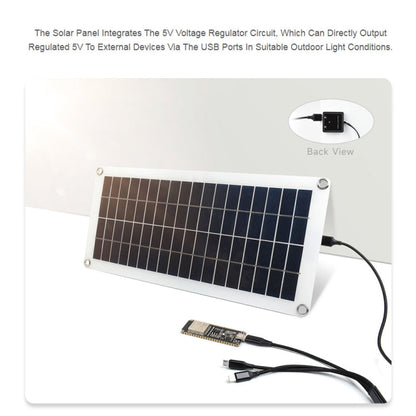 Waveshare 18V 10W Semi-flexible Polycrystalline Silicon Solar Panel, 24167