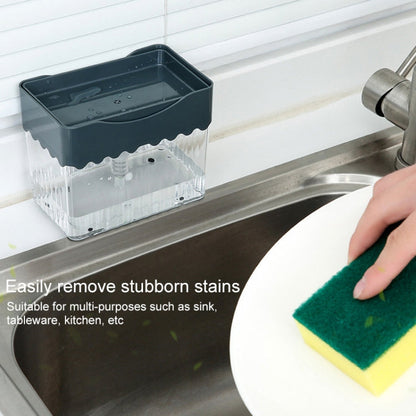 Cleaning Cloth Dishwashing Brush Liquid Box Kitchen Brush Detergent Mixer Press Plastic Soap Box, White, Dark Gray, Dark Blue