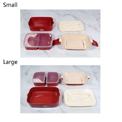Cute Rabbit Double Layer Plastic Lunch Box Large Capacity Portable Lunch Box, Style:, Small Yellow, Large Green, Large Yellow