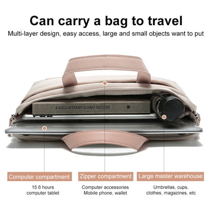For MacBook 15.6-16.1 Inches MAHOO 10188 Ultra-Thin Hand Computer Bag Messenger Laptop Bag, Khaki, Dark Blue, Gray, Gray+Gray PU Power Bag, Dark Blue+Black PU Power Bag, Khaki+Gray PU Power Bag, Gray+Gray Mouse Pad, Dark Blue+Black Mouse Pad           ...