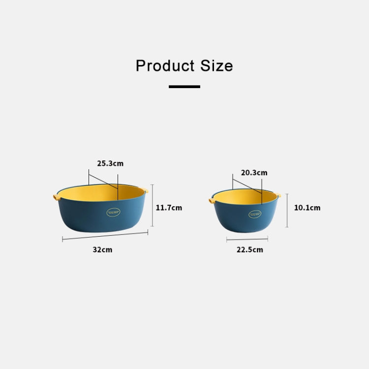 Kitchen Rice Pan Double-dish Vegetable Drain Basket Plastic Fruit Basket, U Shape Light Green, U Shape Dark Red, U Shape Light Gray, O Shape Light Green, O Shape Dark Red