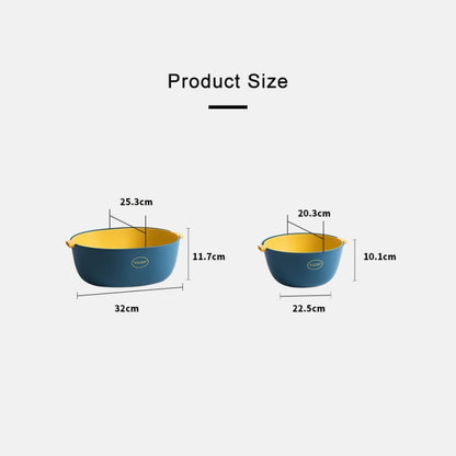 Kitchen Rice Pan Double-dish Vegetable Drain Basket Plastic Fruit Basket, U Shape Light Green, U Shape Dark Red, U Shape Light Gray, O Shape Light Green, O Shape Dark Red