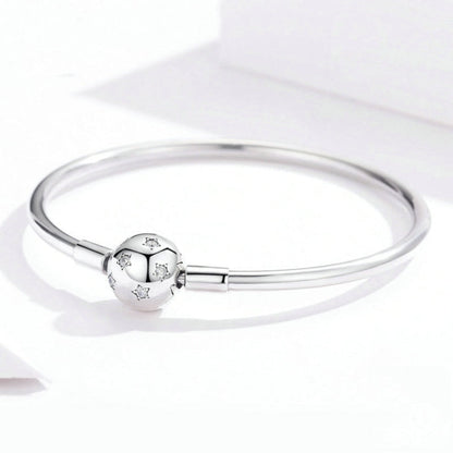 S925 Sterling Silver Star Bracelet DIY Beaded Bracelet, 17cm, 19cm