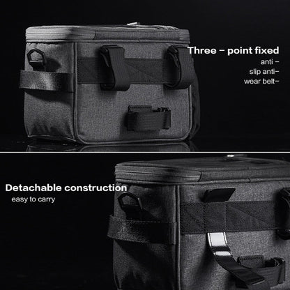 Rhinowalk Bicycle Front Handle Bag Camera Bag Waterproof 7.5 inch Large Touch Screen Navigation Mobile Phone Bag Bicycle Bag, Dark Gray, Carbon Fiber Black Green, Matt Full Black, Matt Black Green