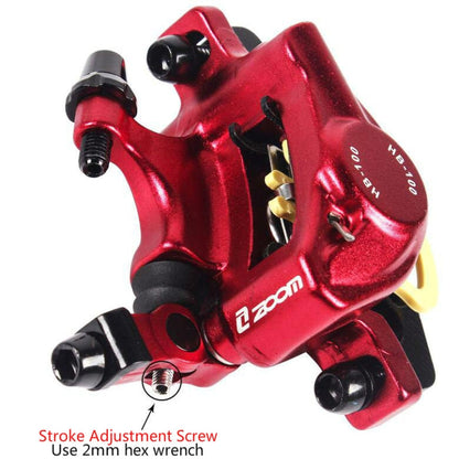 ZOOM HB100 Mountain Bike Hydraulic Brake Caliper Folding Bike Cable Pull Hydraulic Disc Brake Caliper, Front, Rear, Front and Rear
